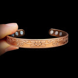 Copper Magnetic Flower Cuff Bracelet