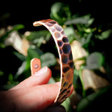Copper Magnetic Hammer Finish Cuff Bracelet