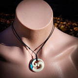 Natural Maori Bone Carving Pendant Necklace - Double Koru