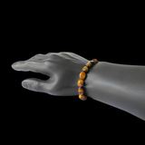 Irregular Polished Tiger Eye Stone Elastic Bracelet