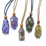 Adjustable Empty Macrame Stone Holder Crystal Pouch Necklace