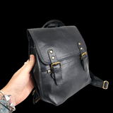 Genuine Leather Backpack - Black