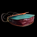 Genuine Leather Half Round Patchwork Handbag / Shoulder Bag