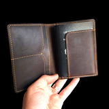 Genuine Leather Passport Holder / Travel Wallet - Brown