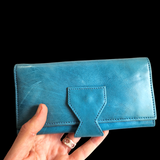 Genuine Leather Purse - Blue