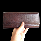 Genuine Leather Purse - Burgundy