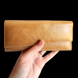 Genuine Leather Purse - Tan