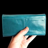 Genuine Leather Purse - Turquoise