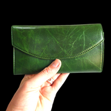 Genuine Leather Purse - Vintage Green
