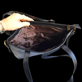 Genuine Leather Large Tote Bag - Black