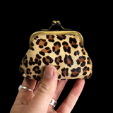 Genuine Leather & Cow Hair Coin Purse - Leopard