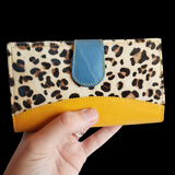 Genuine Leather & Cow Hair Multicolor Patchwork Purse