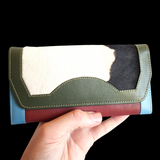 Genuine Leather & Cow Hair Patchwork Purse