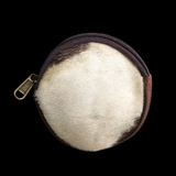 Genuine Leather & Cow Hair Round Coin Purse
