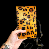 Genuine Leather & Cow Hair Shoulder Bag - Cheetah