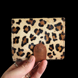 Genuine Leather & Cow Hair Wallet - Brown Leopard