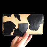 Genuine Leather & Cow Hair Purse - Black + Cow Hair