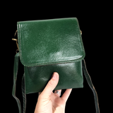 Genuine Leather Shoulder Bag - Green