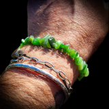 Nephrite Jade / Greenstone Chip Elastic Bracelet