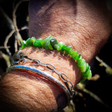 Nephrite Jade / Greenstone Chip Elastic Bracelet