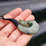 Natural Greenstone Hook with Binding Pendant Necklace