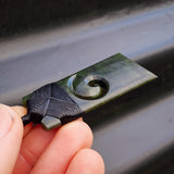 Greenstone Toki Pendant Necklace With Koru Carved Center