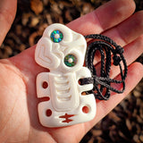 Hei Tiki Side Hanging Carving Pendant Necklace - NZ Maori Inspired