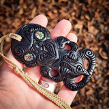 Hei Tiki XL Bone Carving Pendant Necklace - NZ Maori Inspired