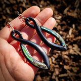 Infinity Twist Black Bone Carving Earrings