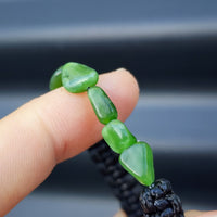 Irregular Shaped Greenstone Macrame Bracelet