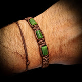 Natural Jade Cylinder Macrame Bracelet (BROWN)