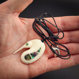 Kiwi Bone Carving Pendant Necklace