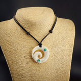 Closed Koru Bone Carving Pendant Necklace