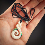 Koru Twist Bone Carving Pendant Necklace