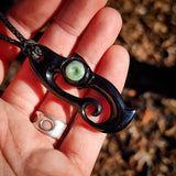 Manaia Koru Black Bone Carving Pendant Necklace - NZ Maori Inspired