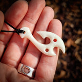 Hook Bone Carving Pendant Necklace - NZ Maori Inspired