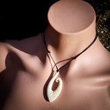 Engraved Hook Bone Carving Pendant Necklace - NZ Maori Inspired