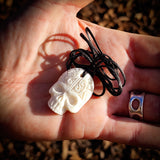 Engraved Skull Bone Carving Pendant Necklace - NZ Maori Inspired