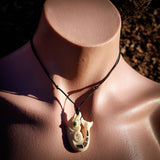 Maori Fish Bone Carving Pendant Necklace