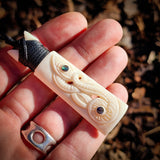 Manaia Toki Bone Carving Pendant Necklace - NZ Maori Inspired