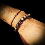 Mosaic Baltic Amber Black Macrame Bracelet