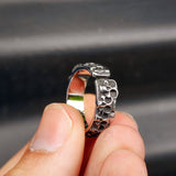 Size Y, T - Stainless Steel Multi Skull Band Ring