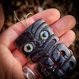 Hei Tiki Black Bone Carving Pendant Necklace - NZ Maori Inspired