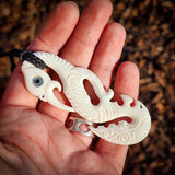 Manaia Hook Bone Carving Pendant Necklace - NZ Maori Inspired