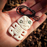 Hei Tiki Bone Carving Pendant Necklace