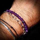 6mm Natural Amethyst Elastic Bracelet