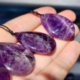 Natural Amethyst Waterdrop Pendant Necklace