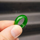 Size Q Round Natural Nephrite Greenstone Band Ring
