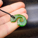 Natural Greenstone Carved Manaia Pendant Necklace
