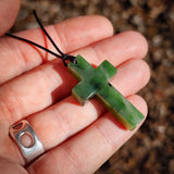 Natural Jade Cross Pendant Necklace (N1195)